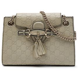 Borsa a tracolla Gucci Small Guccissima Emily Grigia