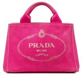 mala tote satchel Prada Small Canvas Canapa Logo Rosa