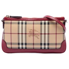 Bolso bandolera Burberry Haymarket Check Peyton de lona revestida roja