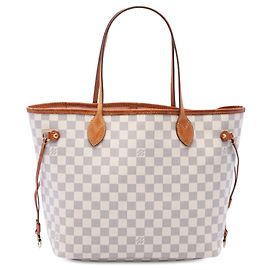 Sac cabas Louis Vuitton Damier Azur Neverfull MM blanc