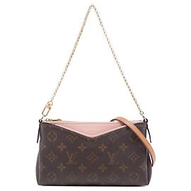 Pochette Satchel Louis Vuitton Monogram Pallas Marron