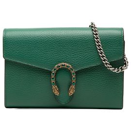 Gucci Dionysus Crossbody-Tasche aus Kalbsleder in Grün mit Kette