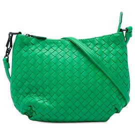 Borsa a tracolla Bottega Veneta Intrecciato in nappa verde