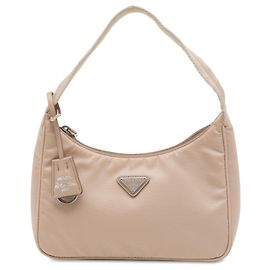 Sac à épaule Prada Mini Tessuto Re Edition 2000 Beige