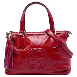 Borsa Soho Working Small in vernice rossa Gucci