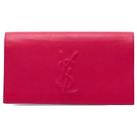 Autre Marque Pochette Belle De Jour Large en cuir monogramme rose Saint Laurent