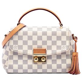 Borsa Satchel Louis Vuitton Damier Azur Croisette Bianca