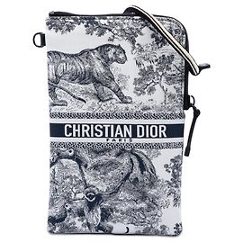 Autre Marque Borsa a tracolla multifunzione DiorTravel in tessuto tecnico ricamato Toile De Jouy blu, Dior