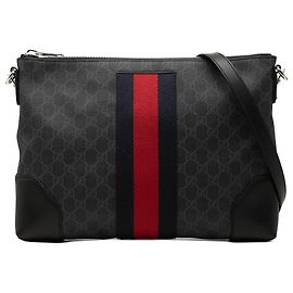 Borsa a tracolla Gucci GG Supreme Web nera