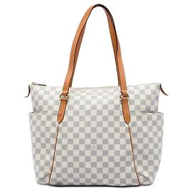 Louis Vuitton Damier Azur Totally MM Tote Bag weiß