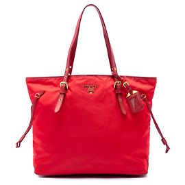 Tote Prada em Tessuto vermelho com acabamento em Saffiano