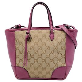 Beige Gucci Small GG Canvas Bree Satchel