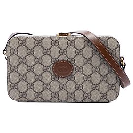 Borsa a tracolla Gucci GG Supreme Interlocking G beige