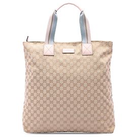 Bolso Tote Vertical Gucci GG Canvas Web beige