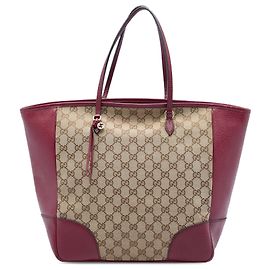 Beige Gucci GG Canvas und Kalbsleder Bree Tote