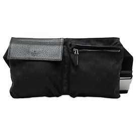Borsetta cintura Gucci GG Canvas con doppia tasca nera