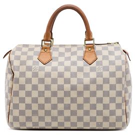 Borsa Boston Louis Vuitton Damier Azur Speedy 30 Bianca
