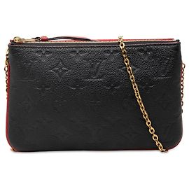 Borsa a tracolla Louis Vuitton Monogram Empreinte Double Zip Pochette Blu