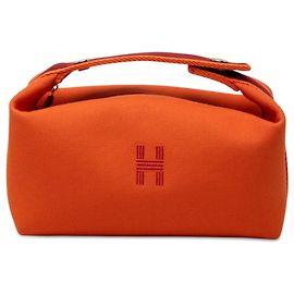 Bolso Vanity Case Hermès Small Toile Bride A Brac Naranja