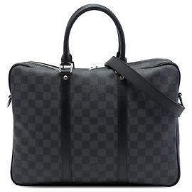 Borsa da lavoro Louis Vuitton Porte Documents Voyage PM Damier Graphite Nero