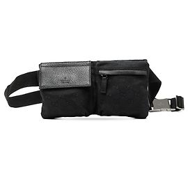 Borsa cintura Gucci GG Canvas con doppia tasca nera