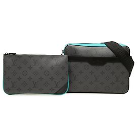 Bolsa Crossbody Trio Messenger Monogram Eclipse Louis Vuitton cinza