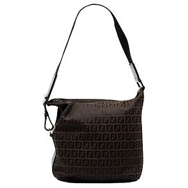 Bolso de hombro Fendi Zucchino Canvas marrón