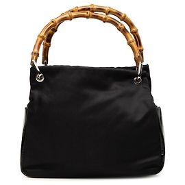 Bolsa Gucci de nylon preta com bambu