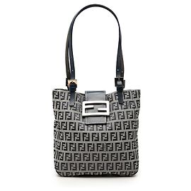 Borsa a tracolla Fendi Zucchino Canvas Grigia