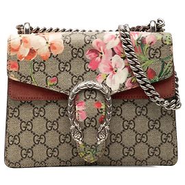Borsa a tracolla Gucci Small GG Supreme Blooms Dionysus Beige