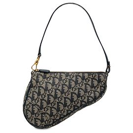 Autre Marque Dior Mini Diorissimo Canvas Saddle Pochette Schultertasche in Blau