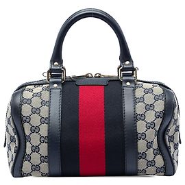 Borsa Boston Satchel Gucci Small GG Canvas Web Joy Beige