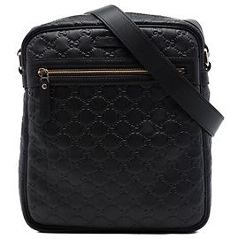 Borsa crossbody Gucci Guccissima nera