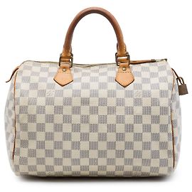 Borsa Boston Louis Vuitton Damier Azur Speedy 30 Bianca