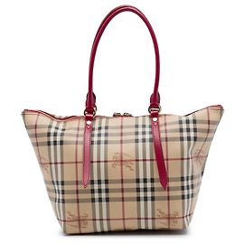Bolso Tote Salisbury Burberry Small de lona revestida beige Haymarket Check