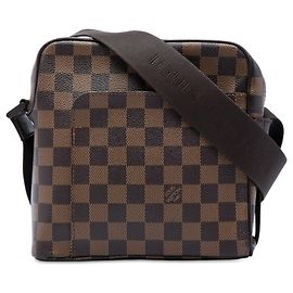 Bolsa Tiracolo Louis Vuitton Damier Ebene Olav PM Castanha