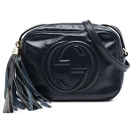 Bolsa Tiracolo Gucci Soho Disco em Verniz Azul
