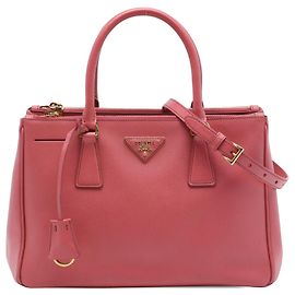 Sac cabas satchel Prada Galleria Double Zip Medium Saffiano Lux Rose