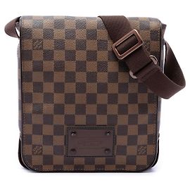 Sac bandoulière Louis Vuitton Damier Ebene Brooklyn PM Marron