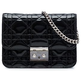 Autre Marque Bolsa Tiracolo Dior Mini Patent Cannage Miss Dior Pouch Preta