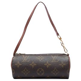 Bolsa de mão Louis Vuitton Monogram Papillon Pochette Castanha