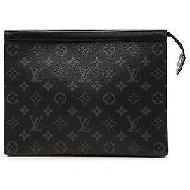 Borsa a Clutch Louis Vuitton Monogram Eclipse Pochette Voyage MM Nera