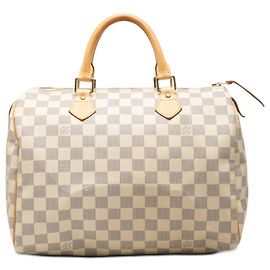 Borsa Boston Louis Vuitton Speedy 30 Damier Azur Bianca