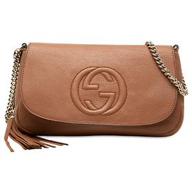 Borsa a tracolla Soho Chain Gucci Medium in pelle di vitello marrone