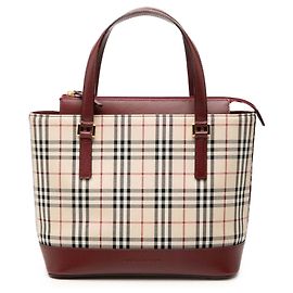 Sac cabas Burberry House Check en toile beige