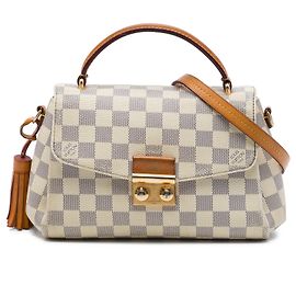 Bolso Satchel Louis Vuitton Damier Azur Croisette Blanco