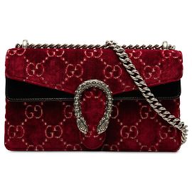 Borsa a tracolla Dionysus in velluto GG Medium rossa Gucci