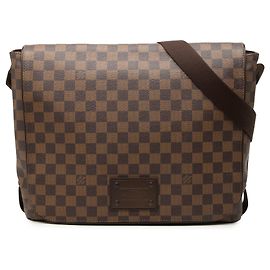 Borsa a tracolla Louis Vuitton Damier Ebene Brooklyn MM marrone