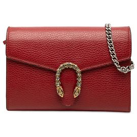 Borsa a tracolla portafoglio Dionysus Gucci in pelle di vitello rossa