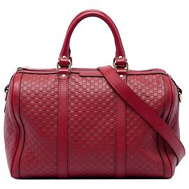 Borsa Boston Joy Medium Microguccissima rossa Gucci